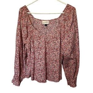 Universal Threads Medium Pink Dainty Floral Long Sleeve Blouse